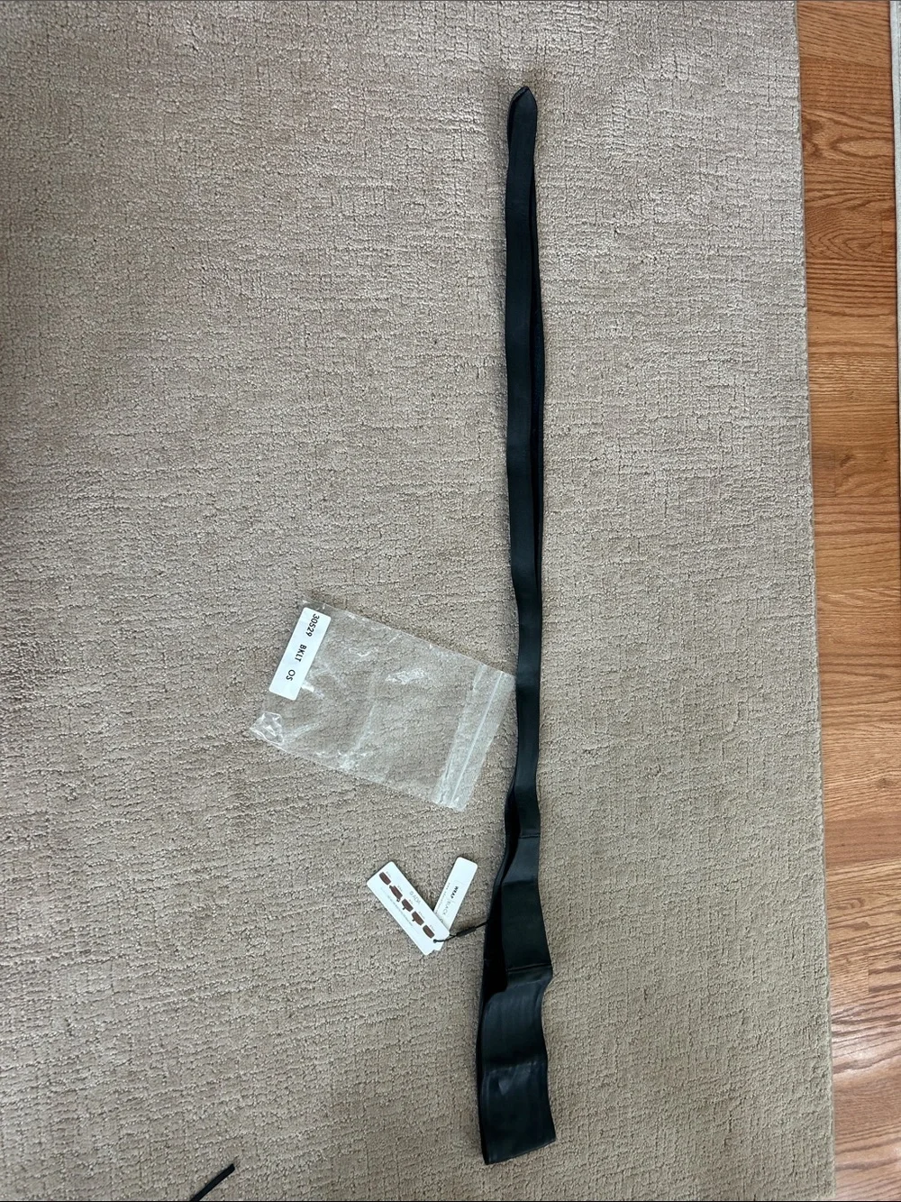 Ada Black Leather Obi-Style Belt with Long Tie Ends